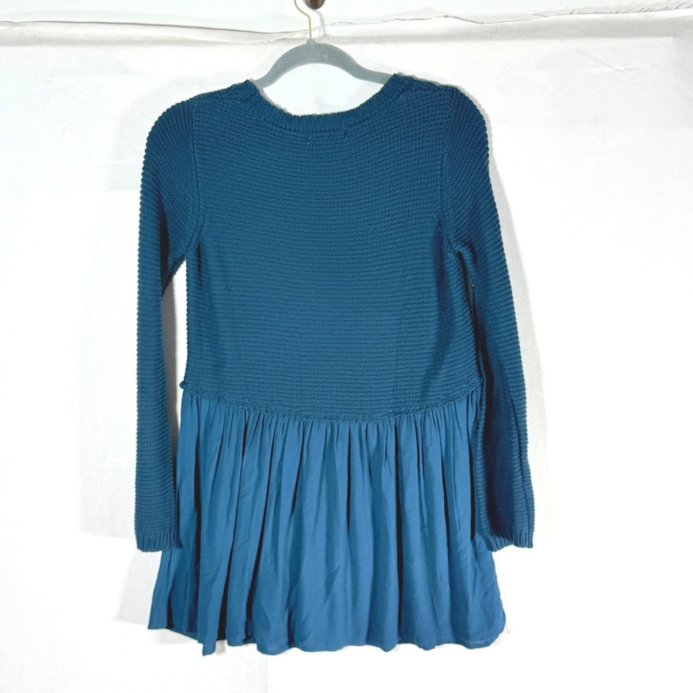Altar'd State Teal Knit Peplum Tunic Sweater Top mini‎ dress Size S maximalism - Picture 2 of 5